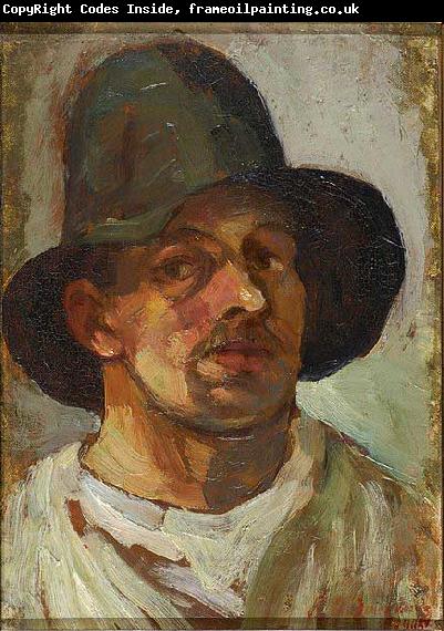 Theo van Doesburg Selfportrait with hat.